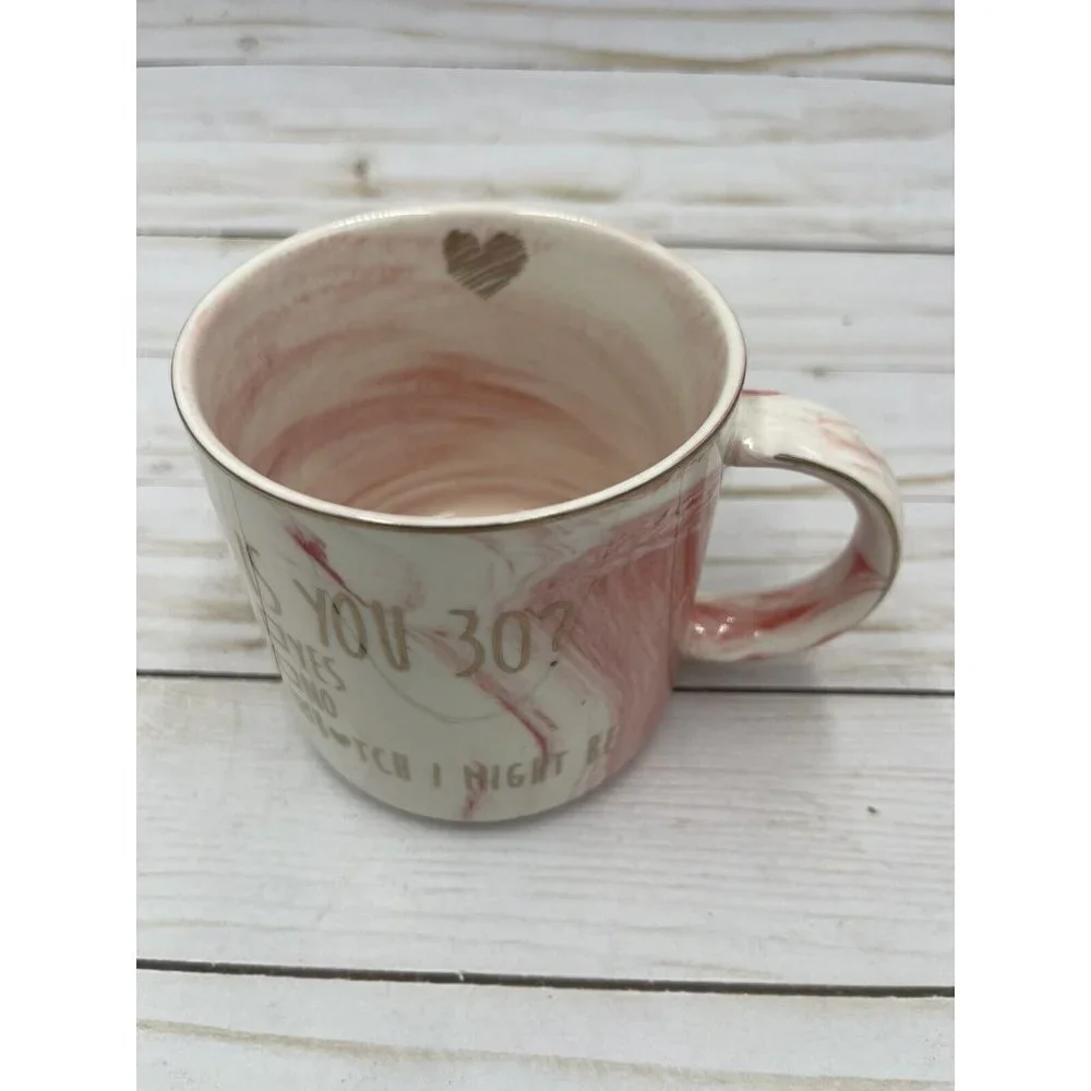 Henderson Pink Marble 30th Birthday Mug 